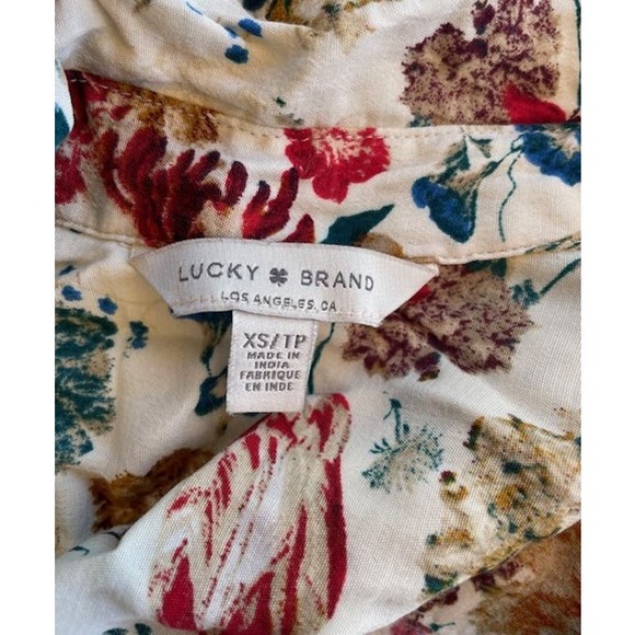 Lucky Brand Chelsea Button-Up Fall Floral Long-Sleeve Dress Size XS - Picture 7 of 7